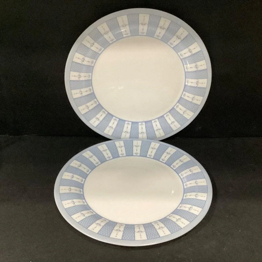 Martha Stewart Everyday Garden Trellis Dinner Plates, Set‎ of 2, White Stoneware